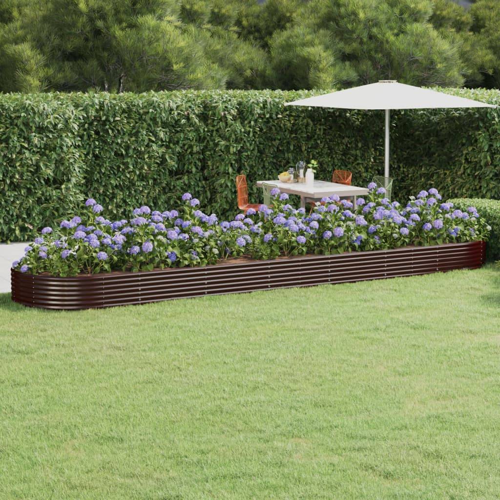 vidaXL Hochbeet Pulverbeschichteter Stahl 600x140x36 cm Braun
