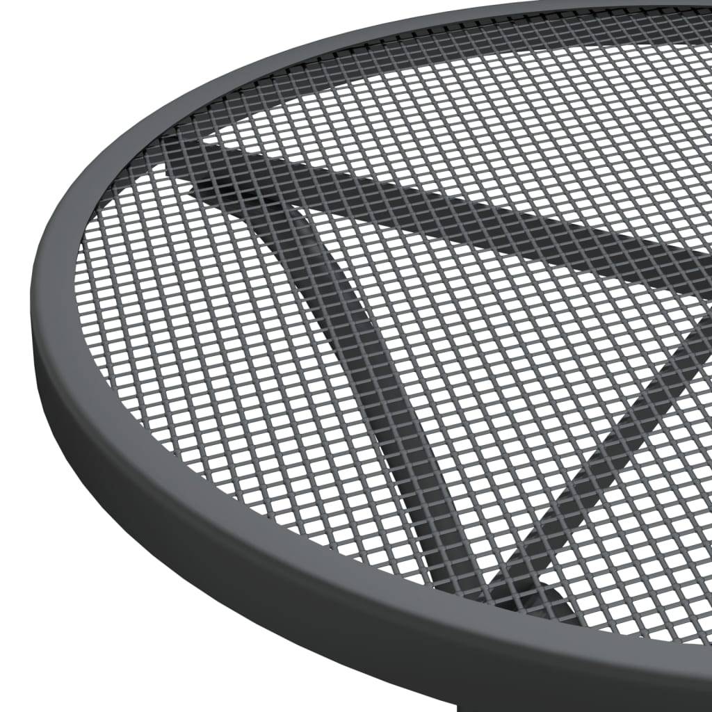 vidaXL Gartentisch Ø60x72 cm Streckgitter Anthrazit