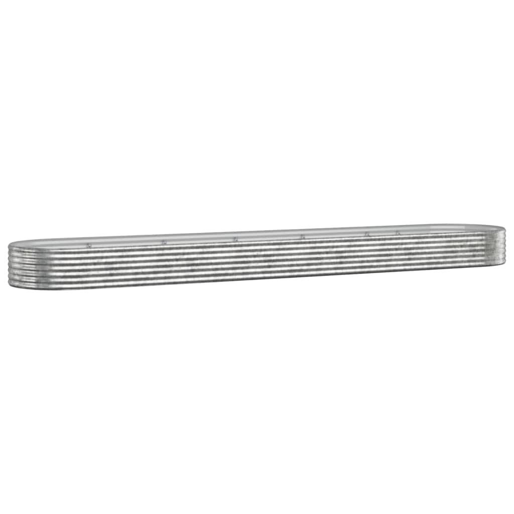 vidaXL Hochbeet Pulverbeschichteter Stahl 507x100x36 cm Silbern