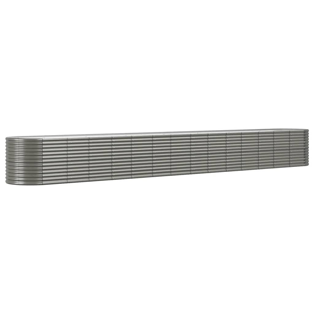 vidaXL Hochbeet Pulverbeschichteter Stahl 620x80x68 cm Grau