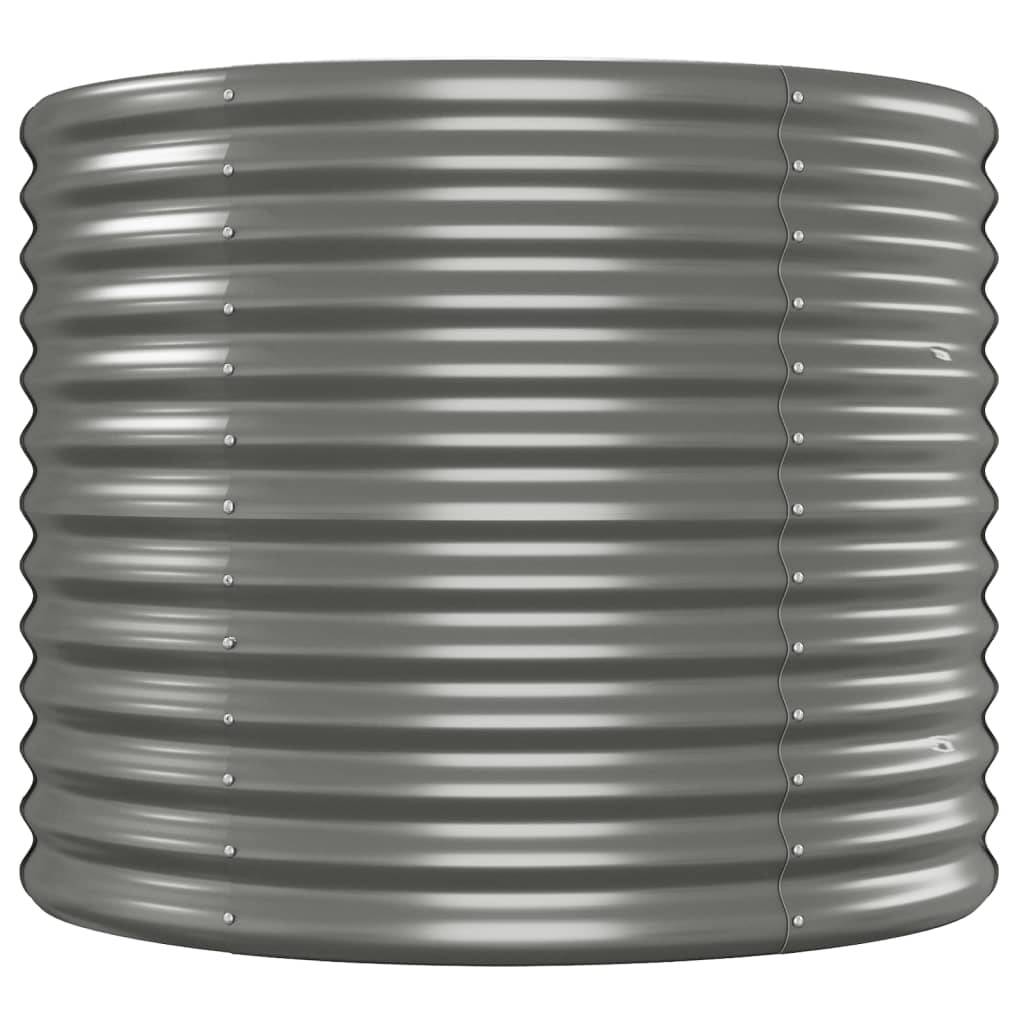 vidaXL Hochbeet Pulverbeschichteter Stahl 620x80x68 cm Grau