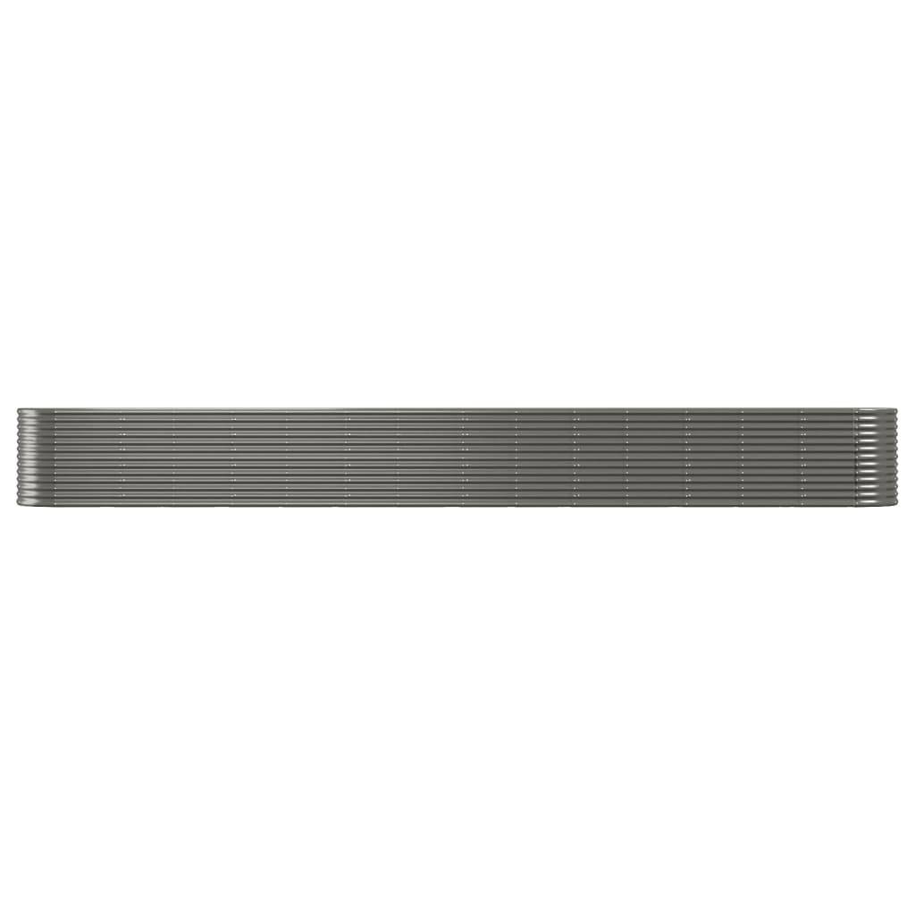 vidaXL Hochbeet Pulverbeschichteter Stahl 620x80x68 cm Grau
