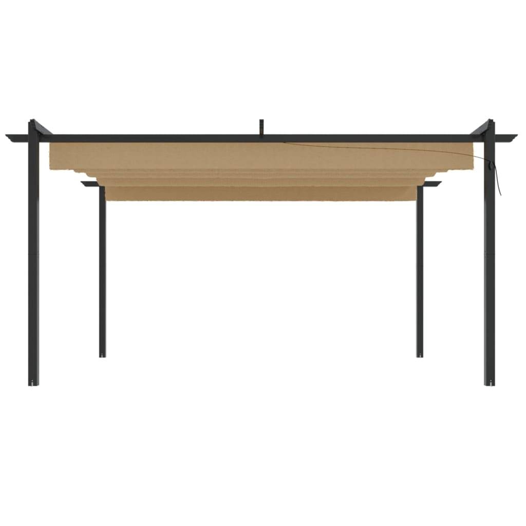 vidaXL Pavillon mit Ausziehbarem Dach 4x3 m Taupe