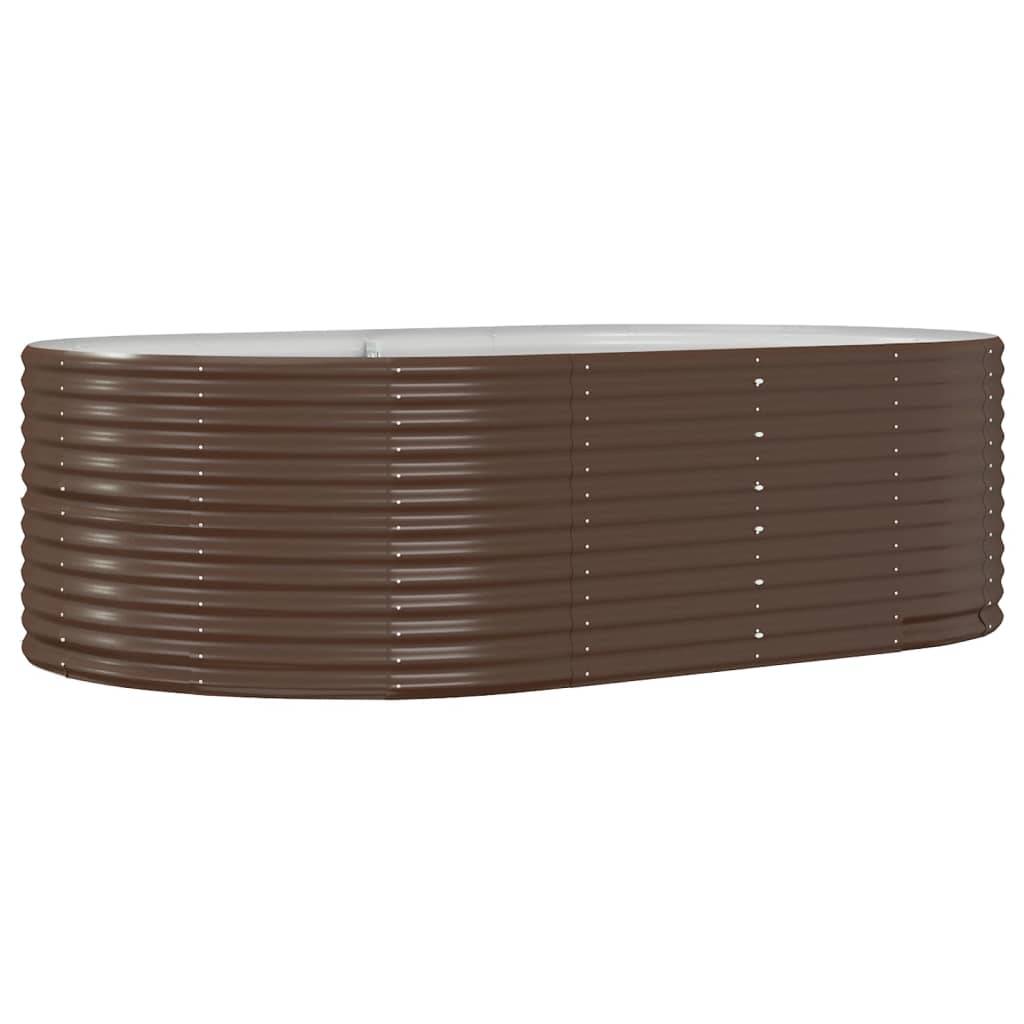 vidaXL Hochbeet Braun 212x140x68 cm Pulverbeschichteter Stahl