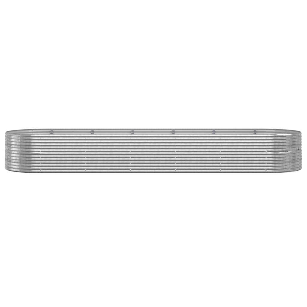 vidaXL Hochbeet Pulverbeschichteter Stahl 510x140x68 cm Silbern