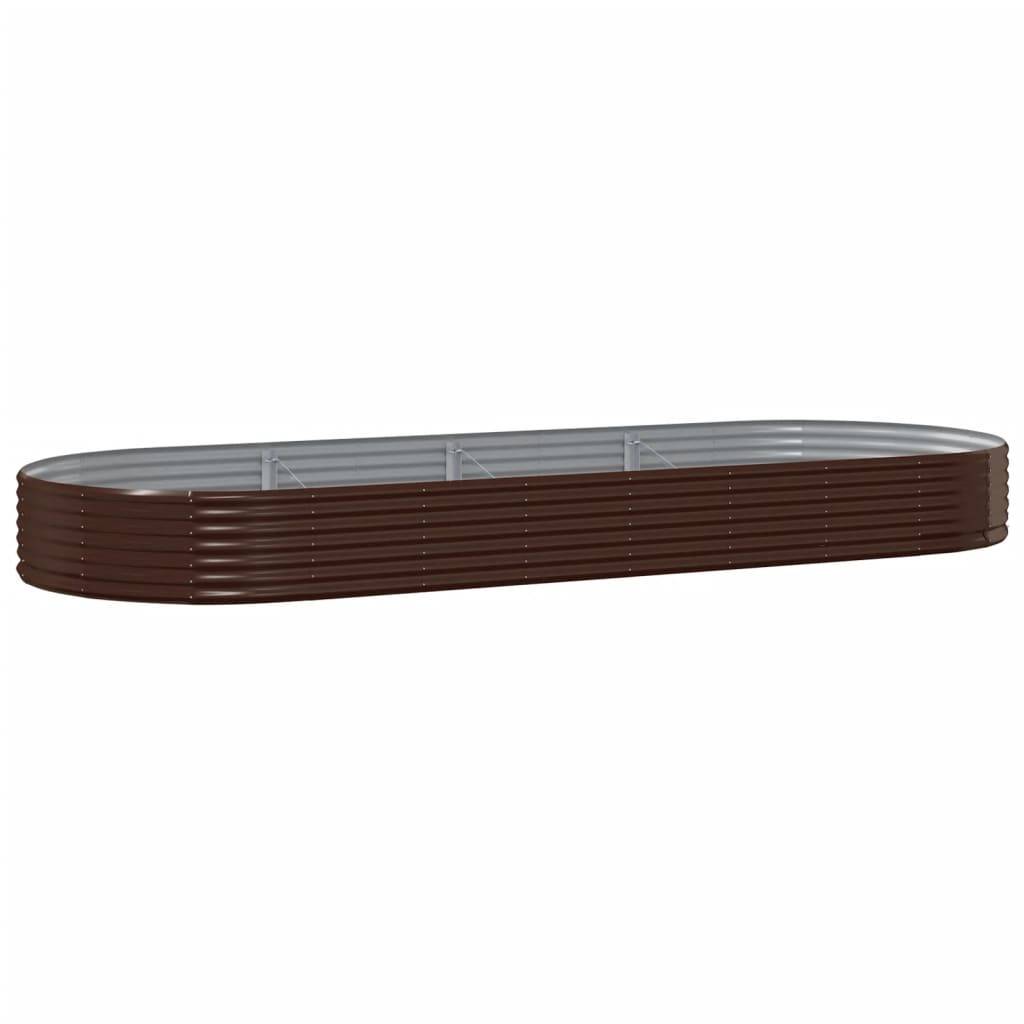 vidaXL Hochbeet Pulverbeschichteter Stahl 373x140x36 cm Braun