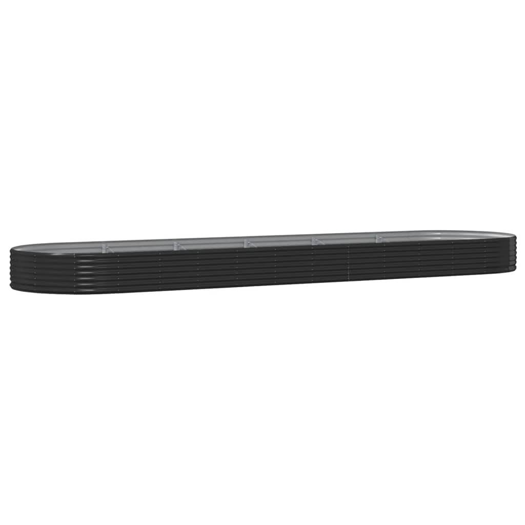 vidaXL Hochbeet Pulverbeschichteter Stahl 523x140x36 cm Anthrazit