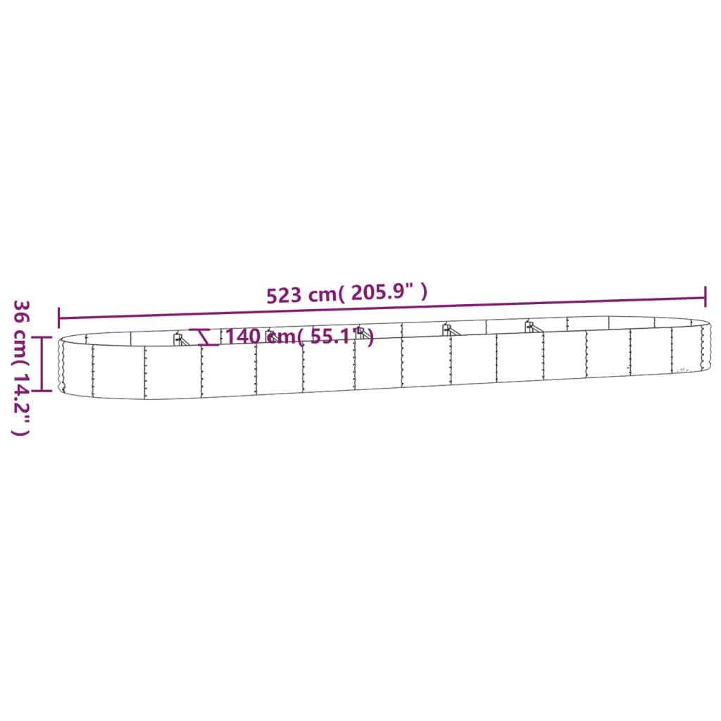 vidaXL Hochbeet Pulverbeschichteter Stahl 523x140x36 cm Anthrazit