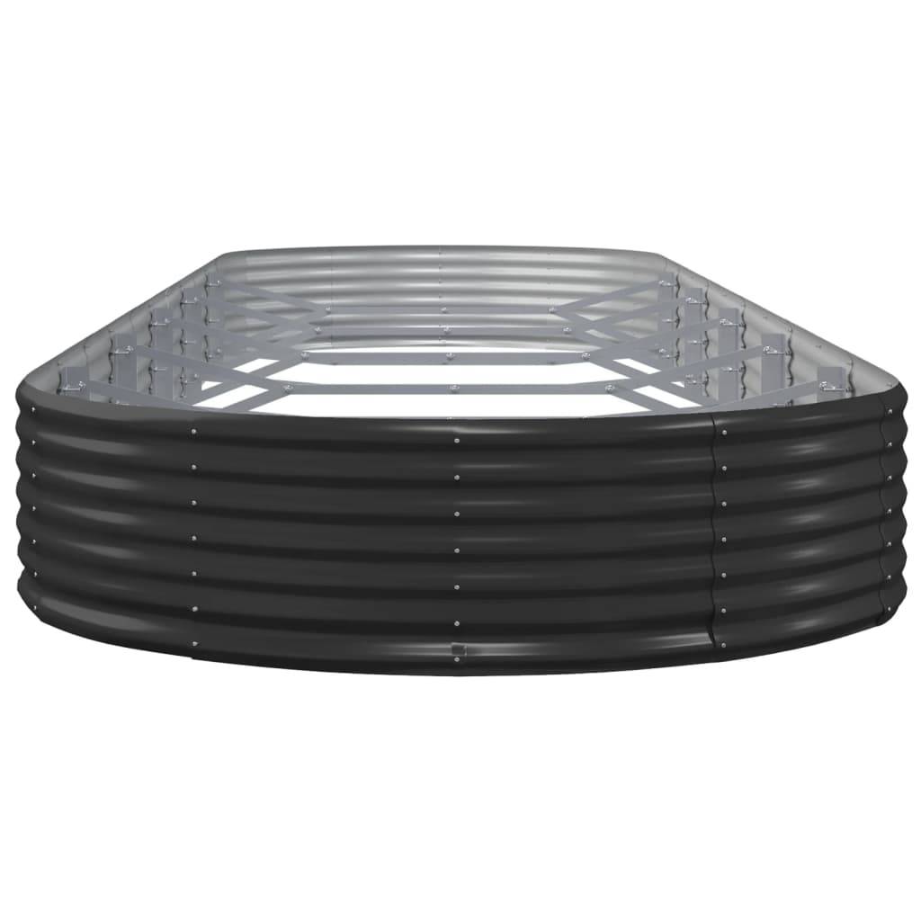 vidaXL Hochbeet Pulverbeschichteter Stahl 523x140x36 cm Anthrazit