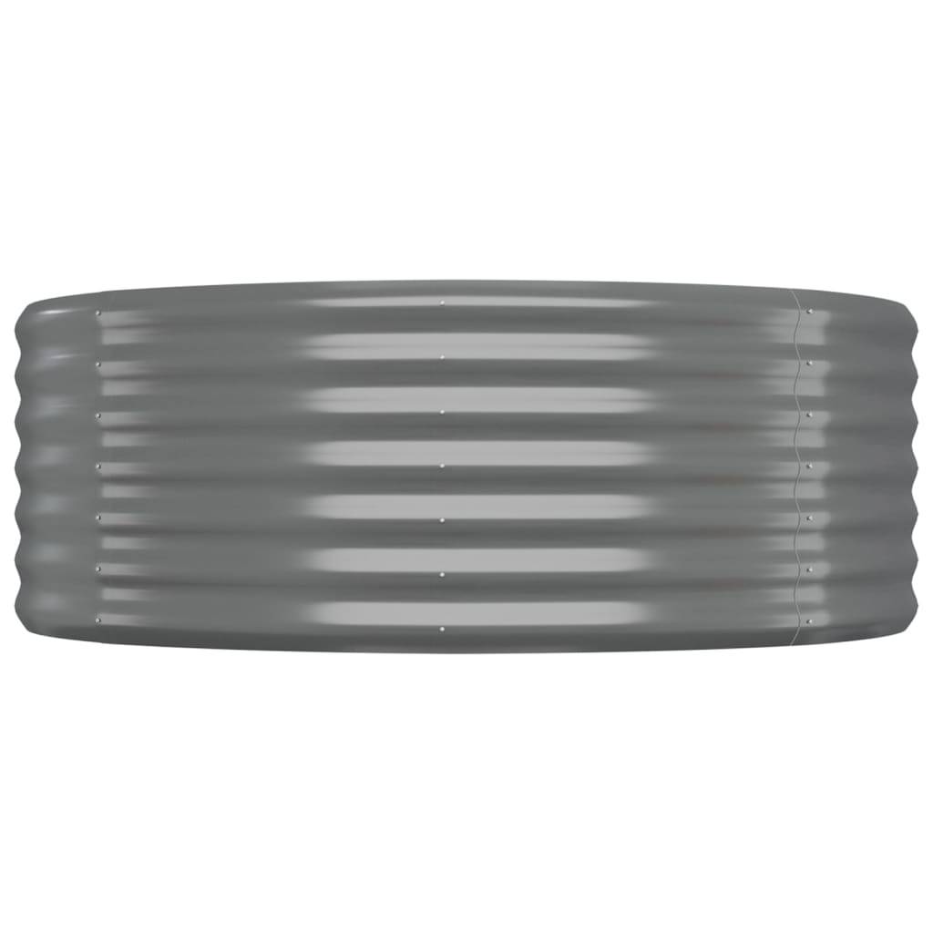 vidaXL Hochbeet Pulverbeschichteter Stahl 322x100x36 cm Grau