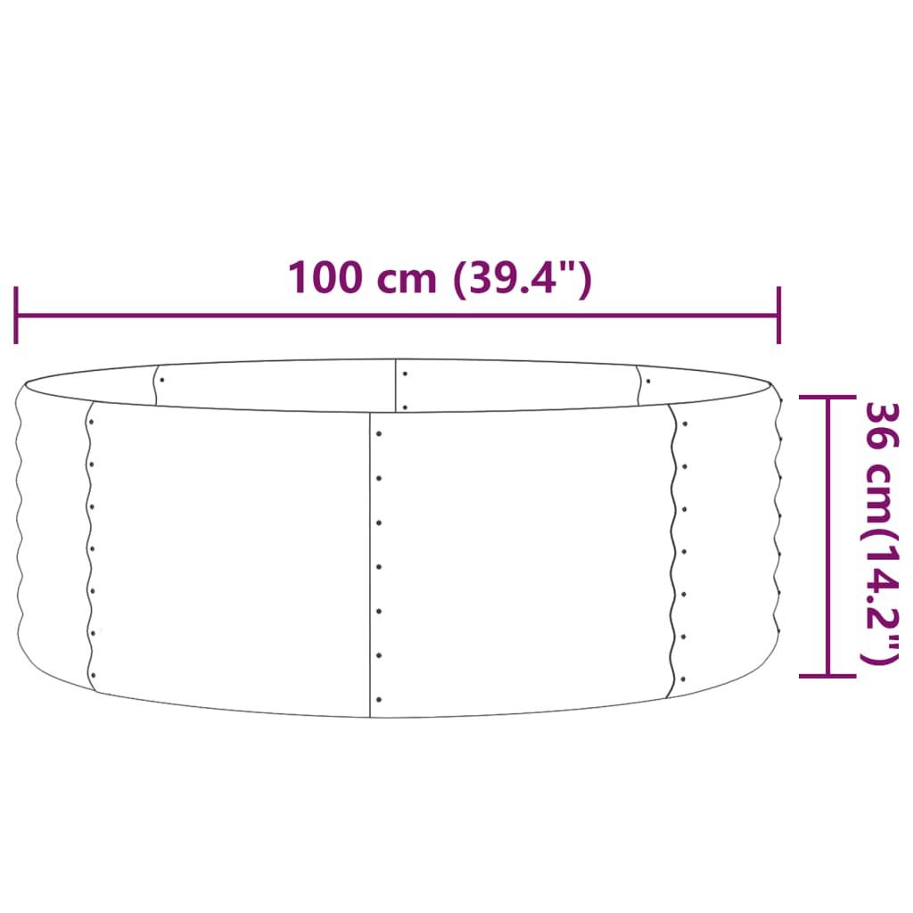 vidaXL Hochbeet Pulverbeschichteter Stahl 100x100x36 cm Silbern