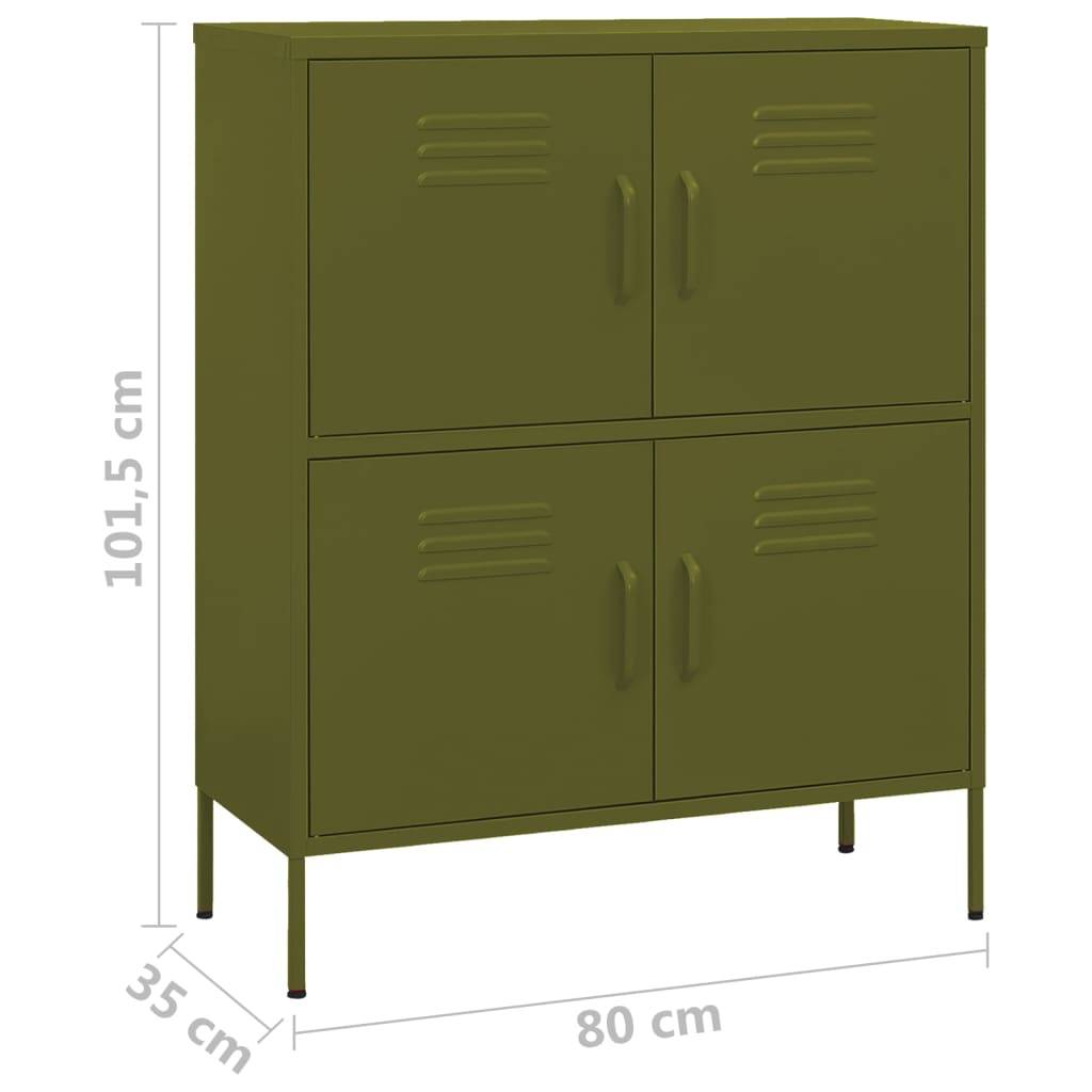 vidaXL Lagerschrank Olivgrün 80x35x101,5 cm Stahl