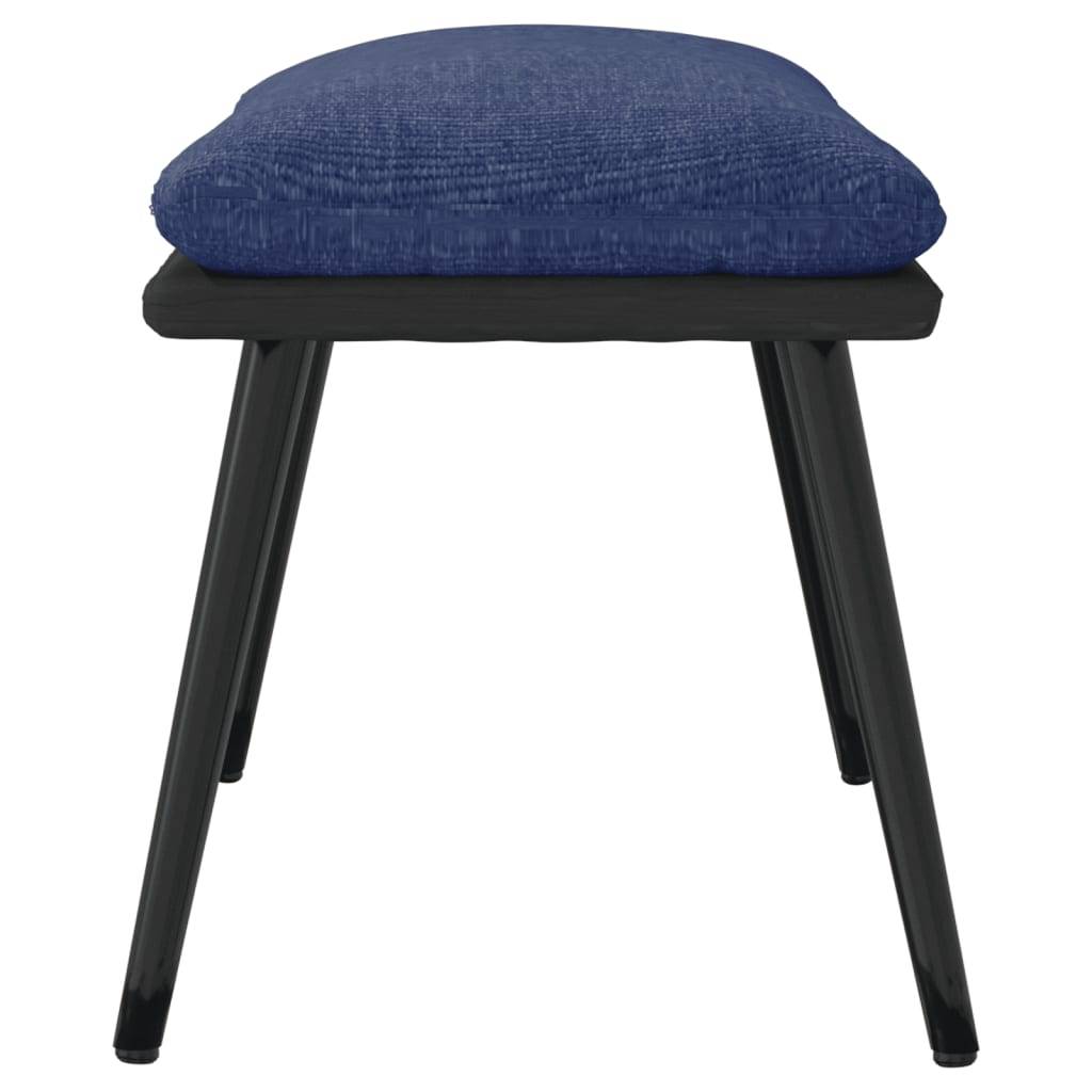 vidaXL Fußhocker Blau 45x29,5x35 cm Stoff und Kunstleder