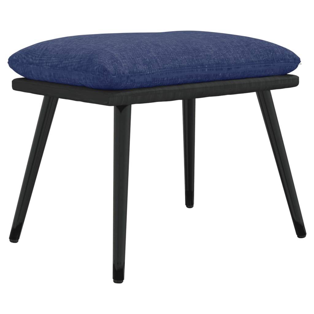 vidaXL Fußhocker Blau 45x29,5x35 cm Stoff und Kunstleder