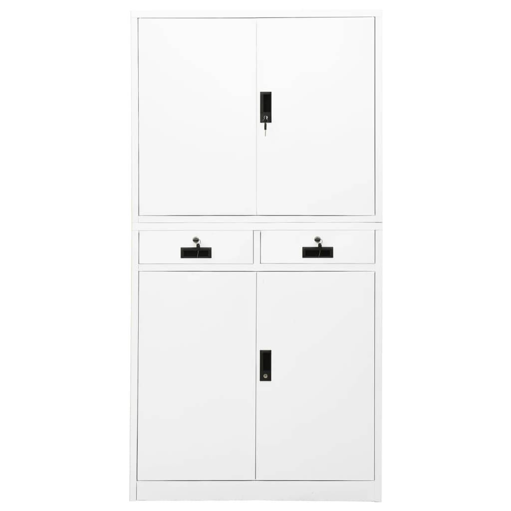 vidaXL Büroschrank Weiß 90x40x180 cm Stahl