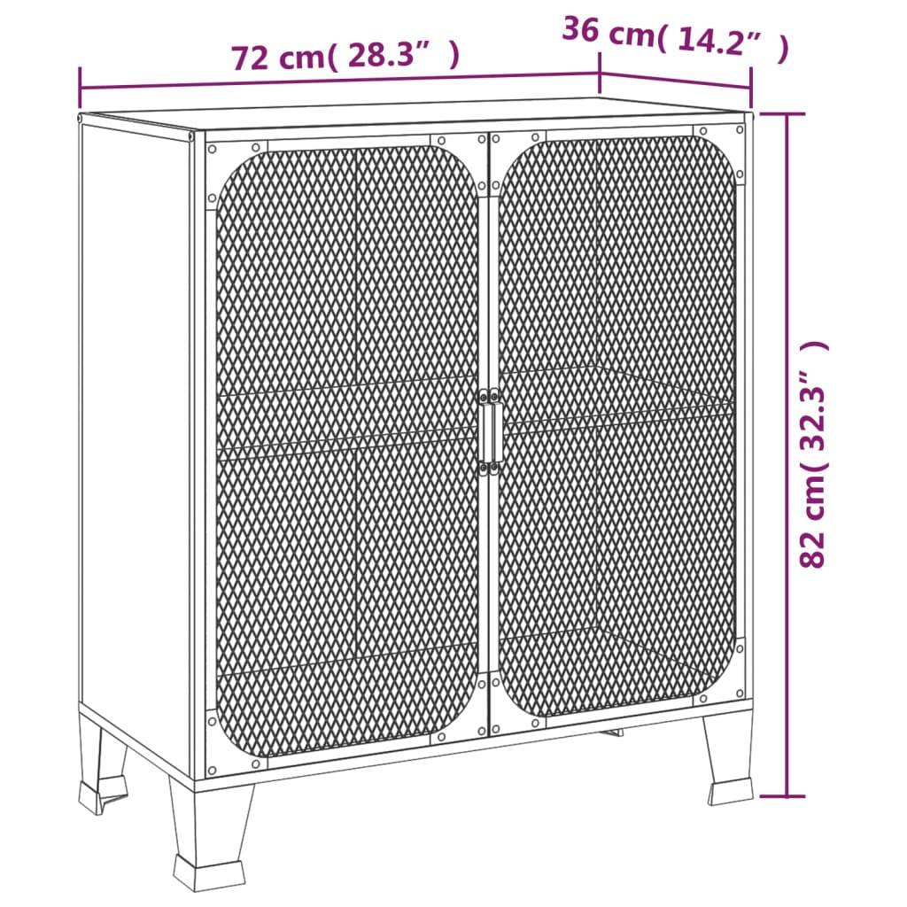 vidaXL Aufbewahrungsschrank Rustikal Braun 72x36x82 cm Metall und MDF