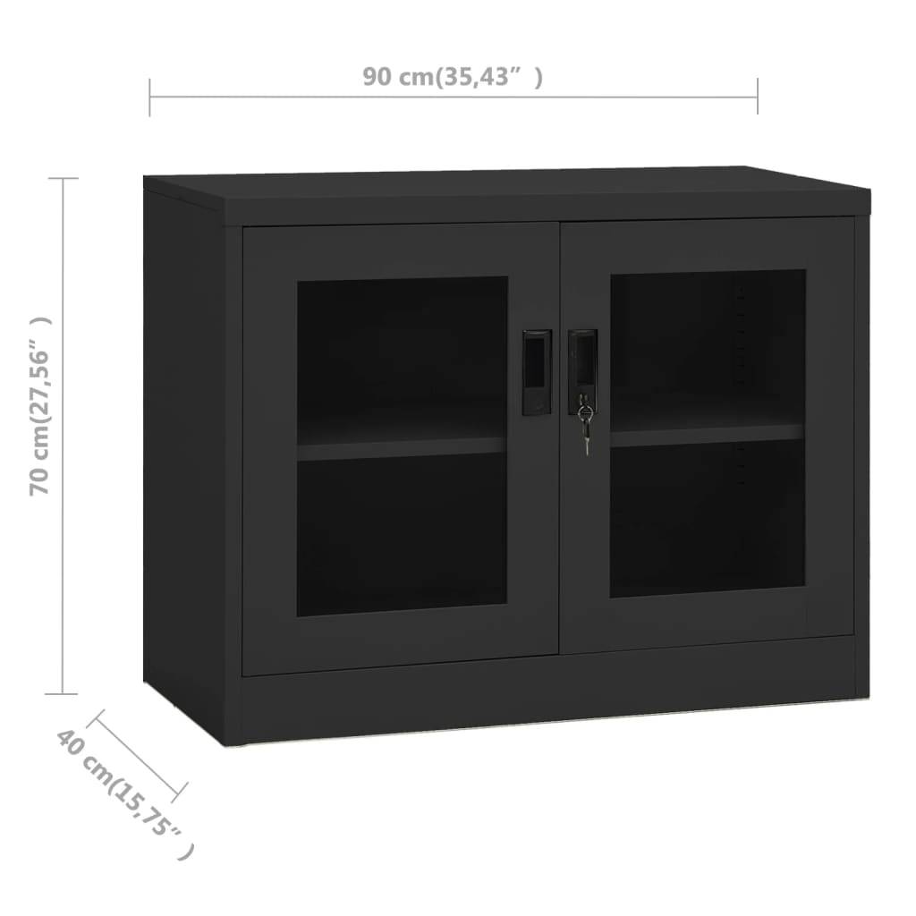 vidaXL Büroschrank Anthrazit 90x40x70 cm Stahl