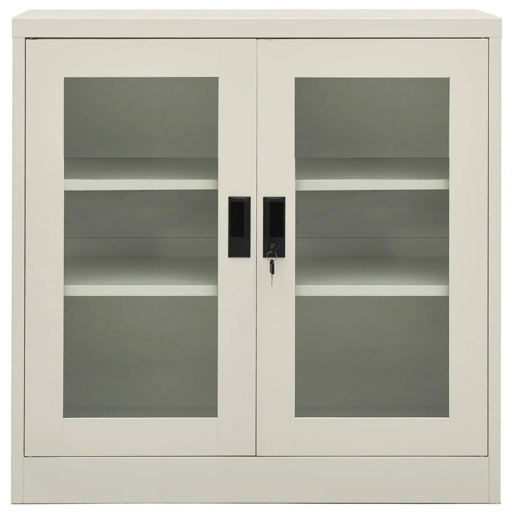 vidaXL Büroschrank Hellgrau 90x40x90 cm Stahl