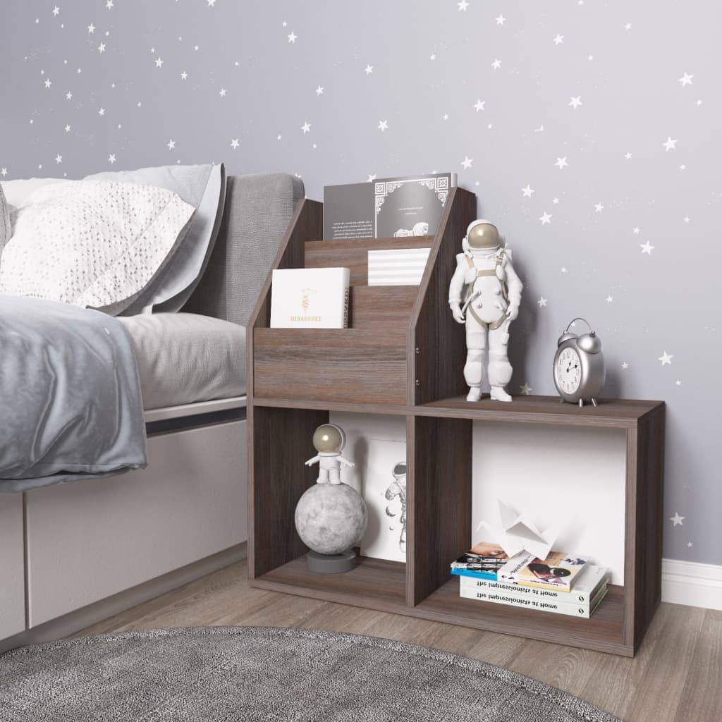 vidaXL Kinder-Bücherregal Grau Sonoma-Eiche 71x30x78,5cm Holzwerkstoff