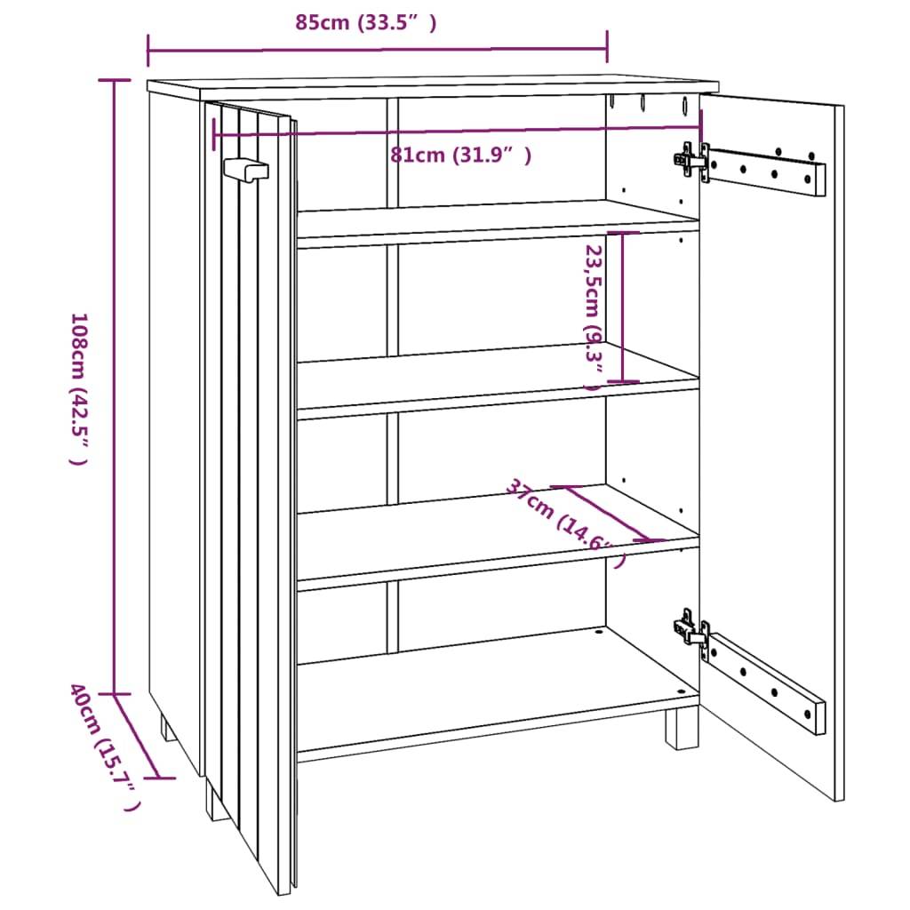 vidaXL Schuhschrank HAMAR Hellgrau 85x40x108 cm Massivholz Kiefer