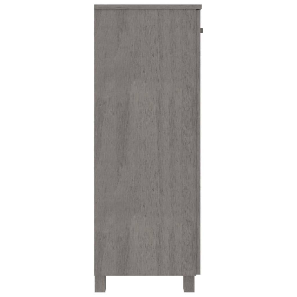 vidaXL Schuhschrank HAMAR Hellgrau 85x40x108 cm Massivholz Kiefer