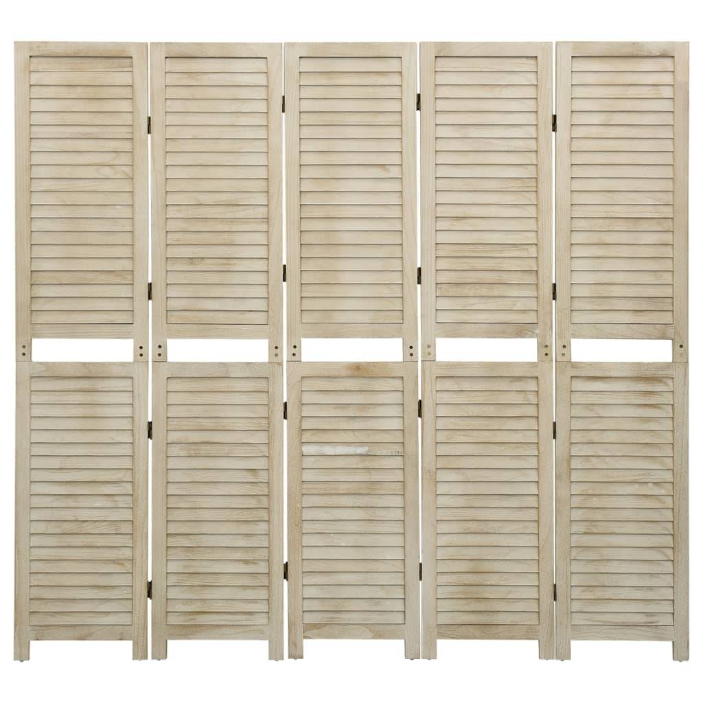 vidaXL 5-tlg. Raumteiler 175x165 cm Massivholz Paulownia