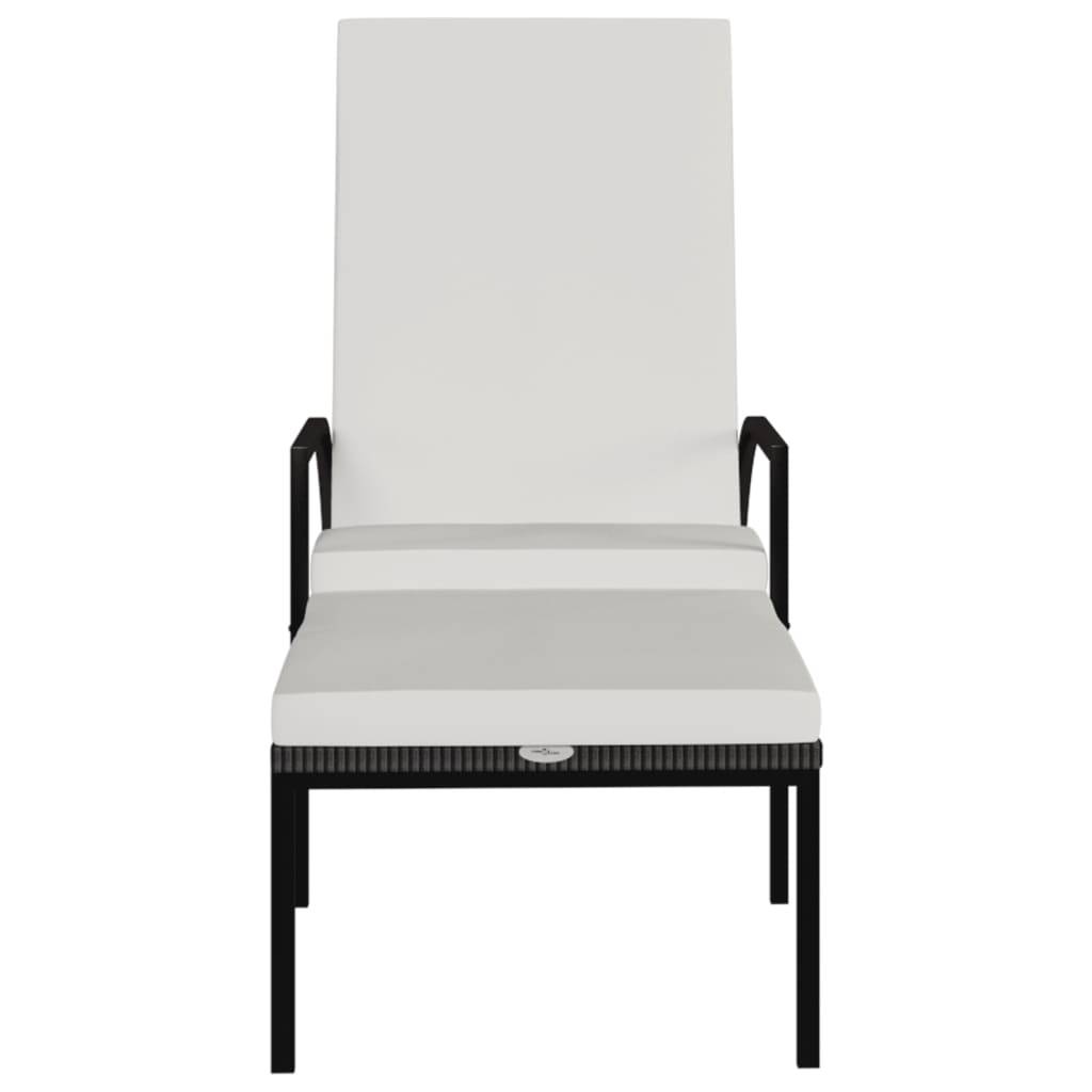 vidaXL Sonnenliegen 2 Stk. mit Fußhocker PE-Rattan Braun