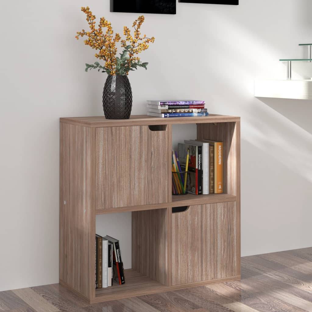 vidaXL Bücherregal Grau Sonoma-Eiche 60x27,5x59,5 cm Holzwerkstoff