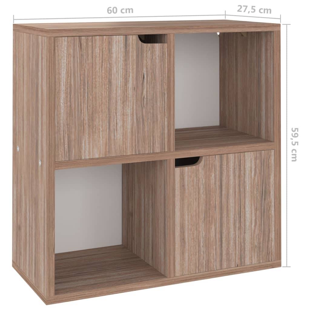 vidaXL Bücherregal Grau Sonoma-Eiche 60x27,5x59,5 cm Holzwerkstoff