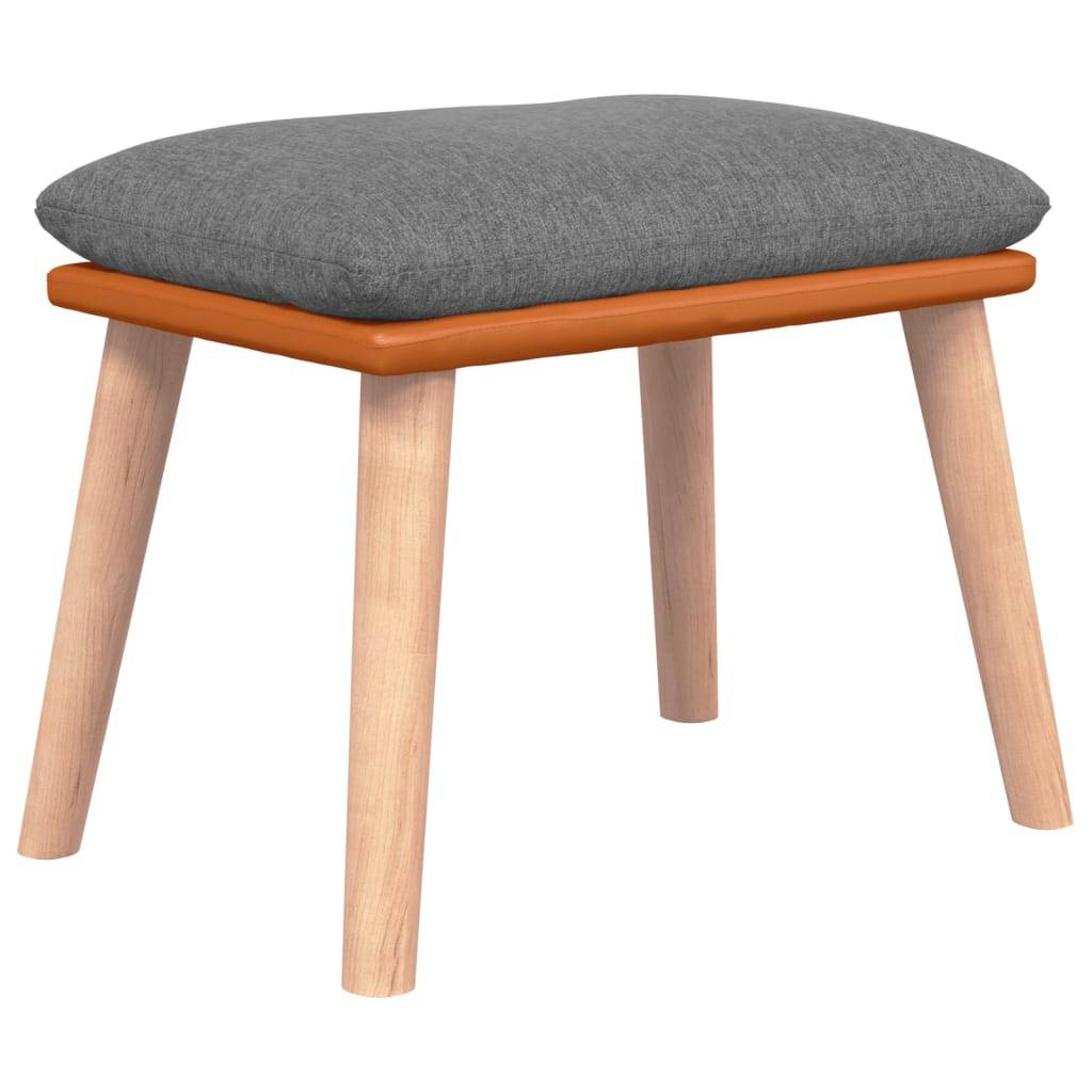 vidaXL Fußhocker Hellgrau 45x29,5x35 cm Stoff und Kunstleder