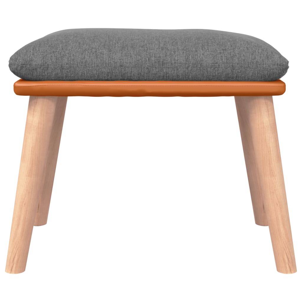 vidaXL Fußhocker Hellgrau 45x29,5x35 cm Stoff und Kunstleder
