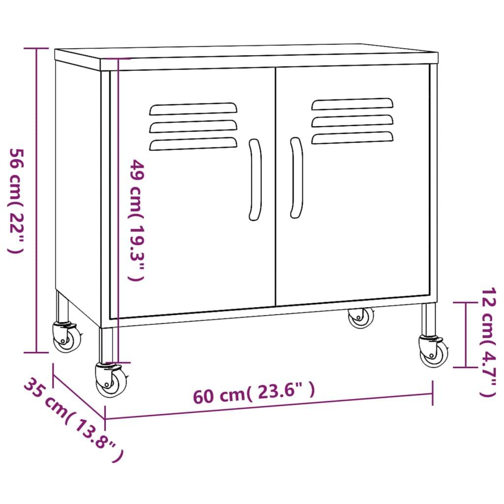 vidaXL Lagerschrank Schwarz 60x35x56 cm Stahl