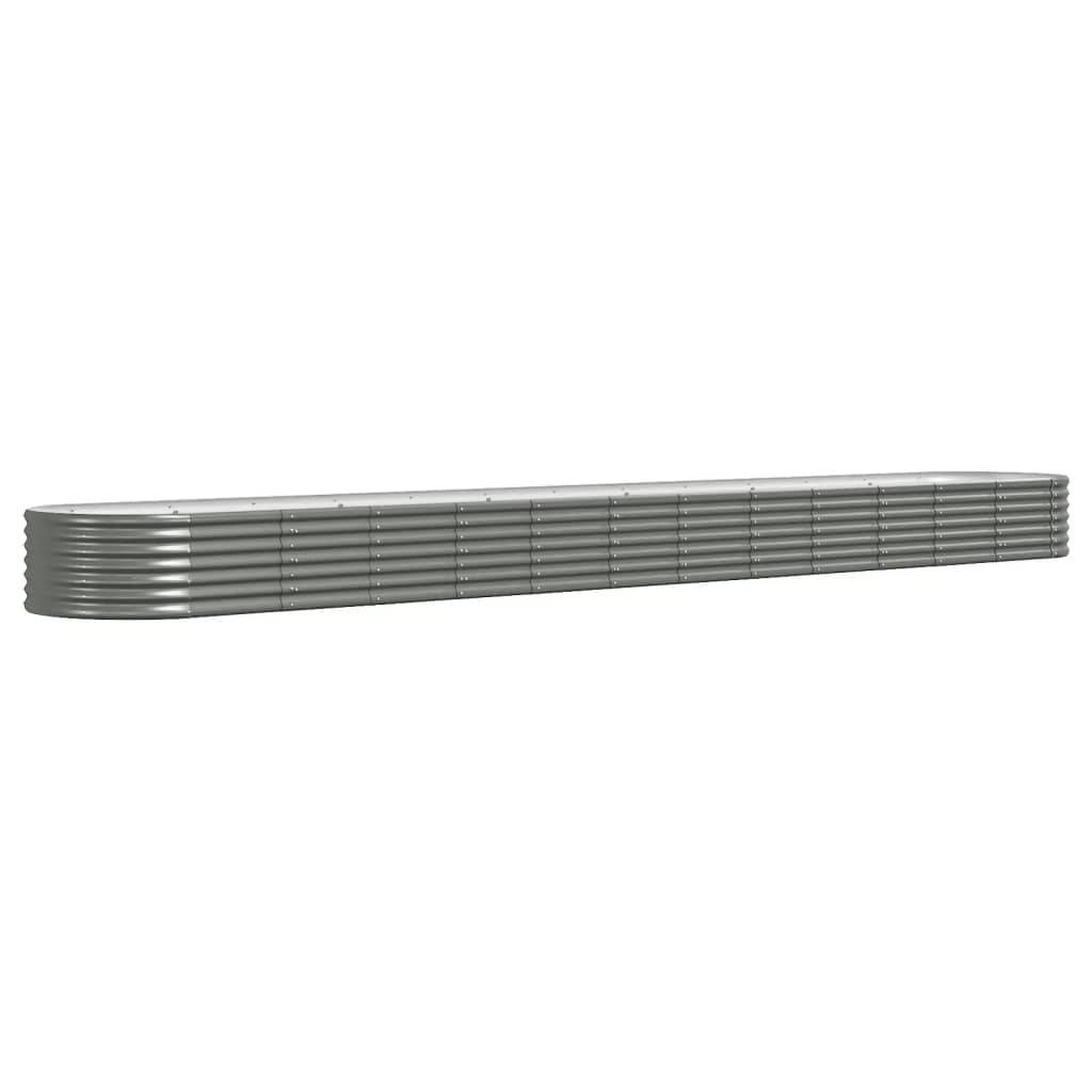 vidaXL Hochbeet Pulverbeschichteter Stahl 512x80x36 cm Grau