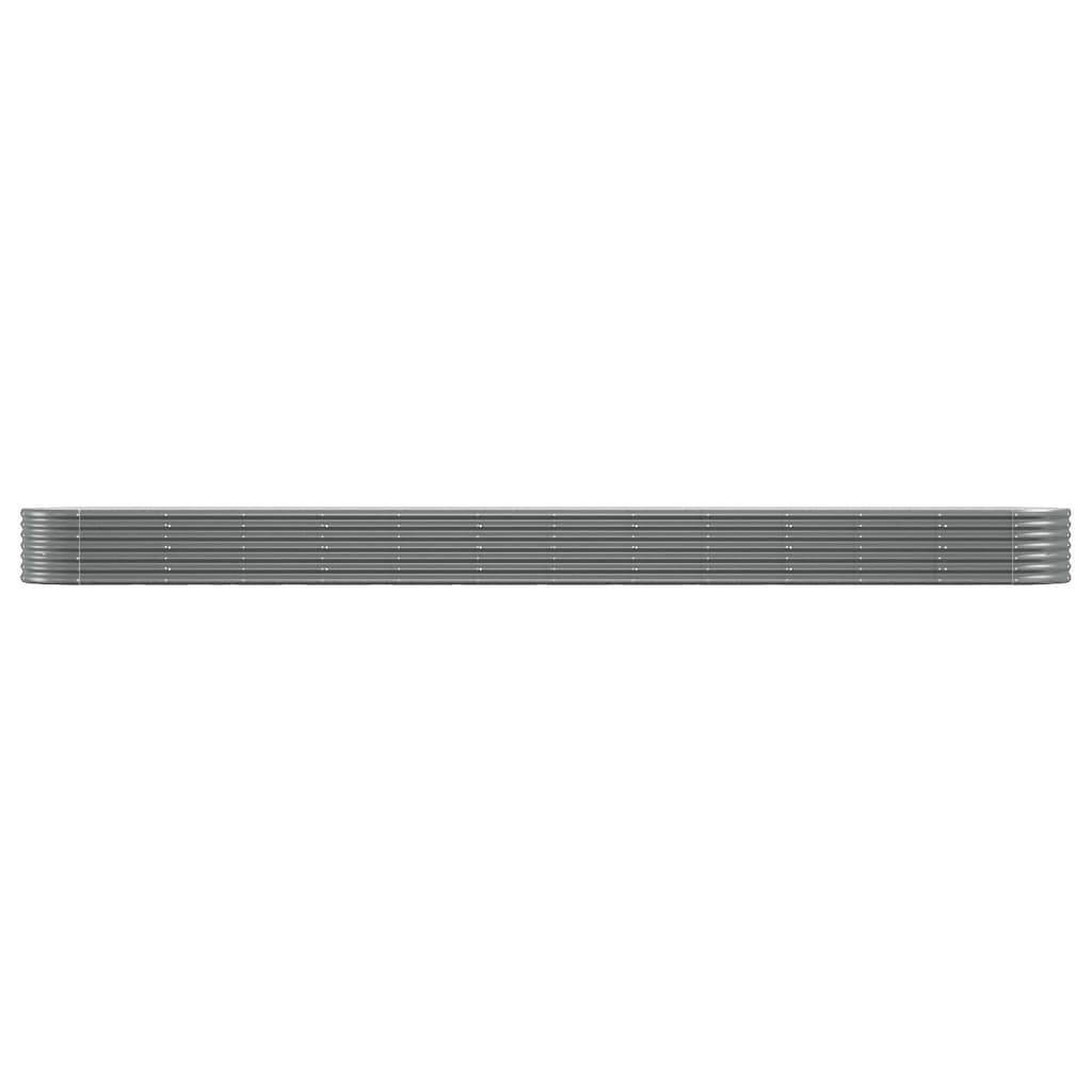 vidaXL Hochbeet Pulverbeschichteter Stahl 512x80x36 cm Grau
