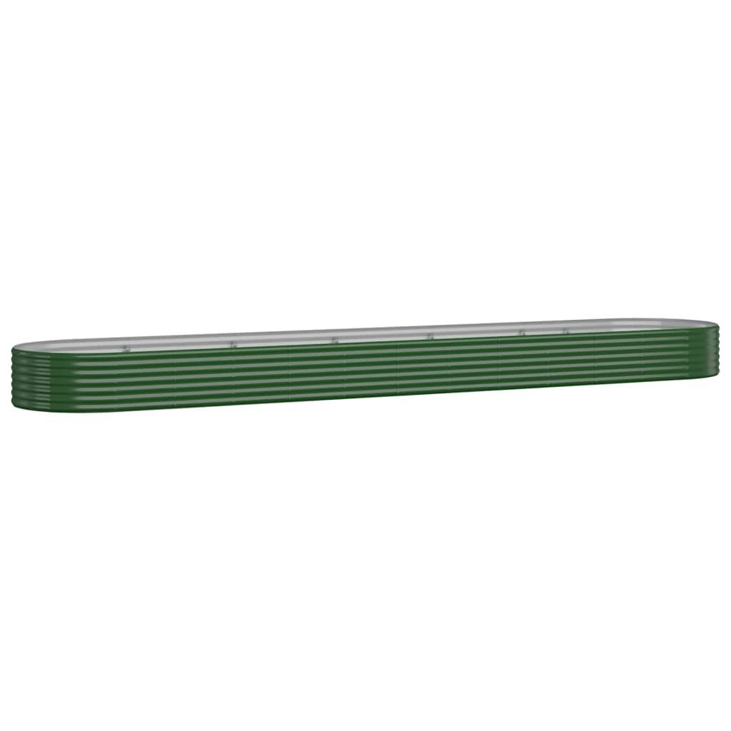 vidaXL Hochbeet Pulverbeschichteter Stahl 507x100x36 cm Grün