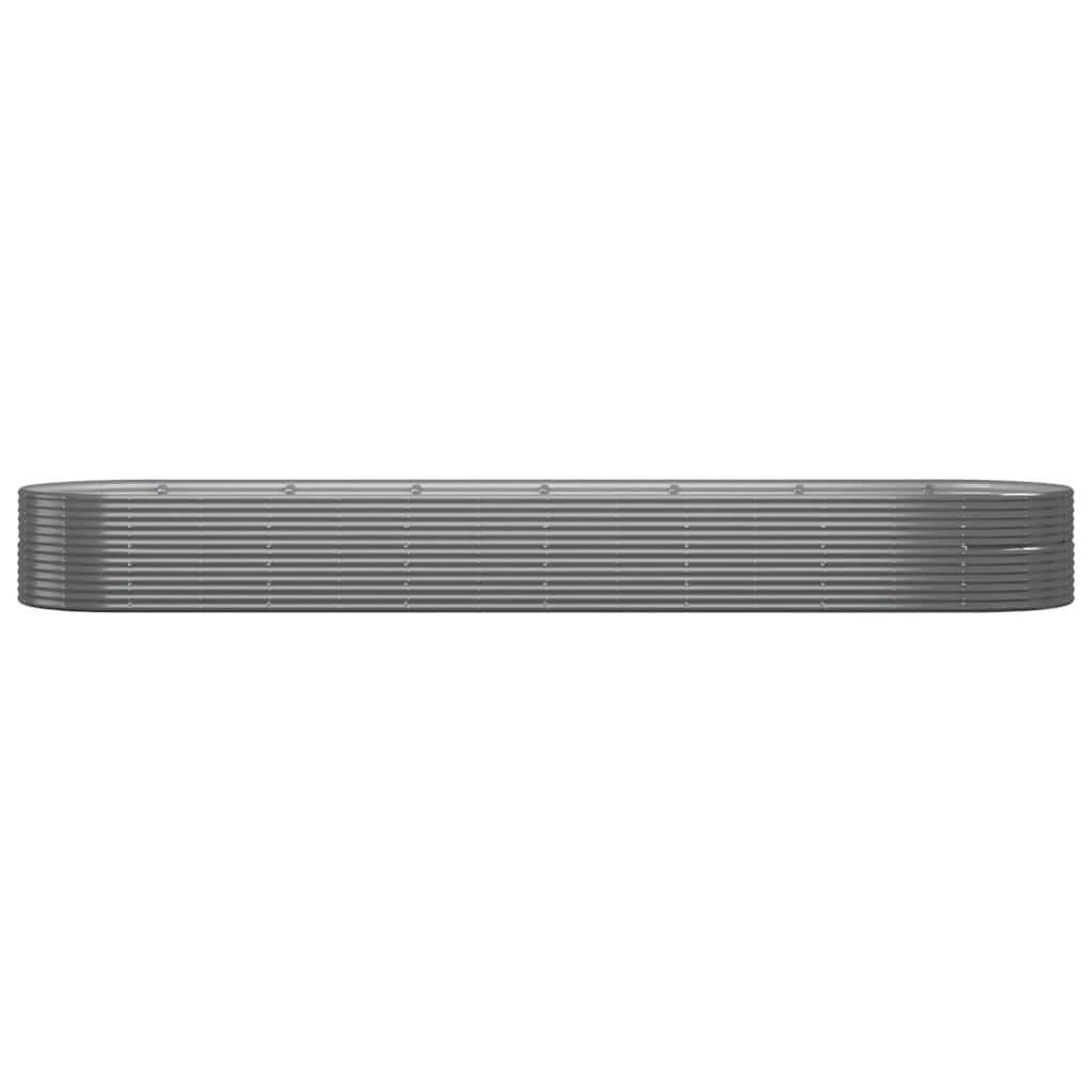 vidaXL Hochbeet Pulverbeschichteter Stahl 584x140x68 cm Grau