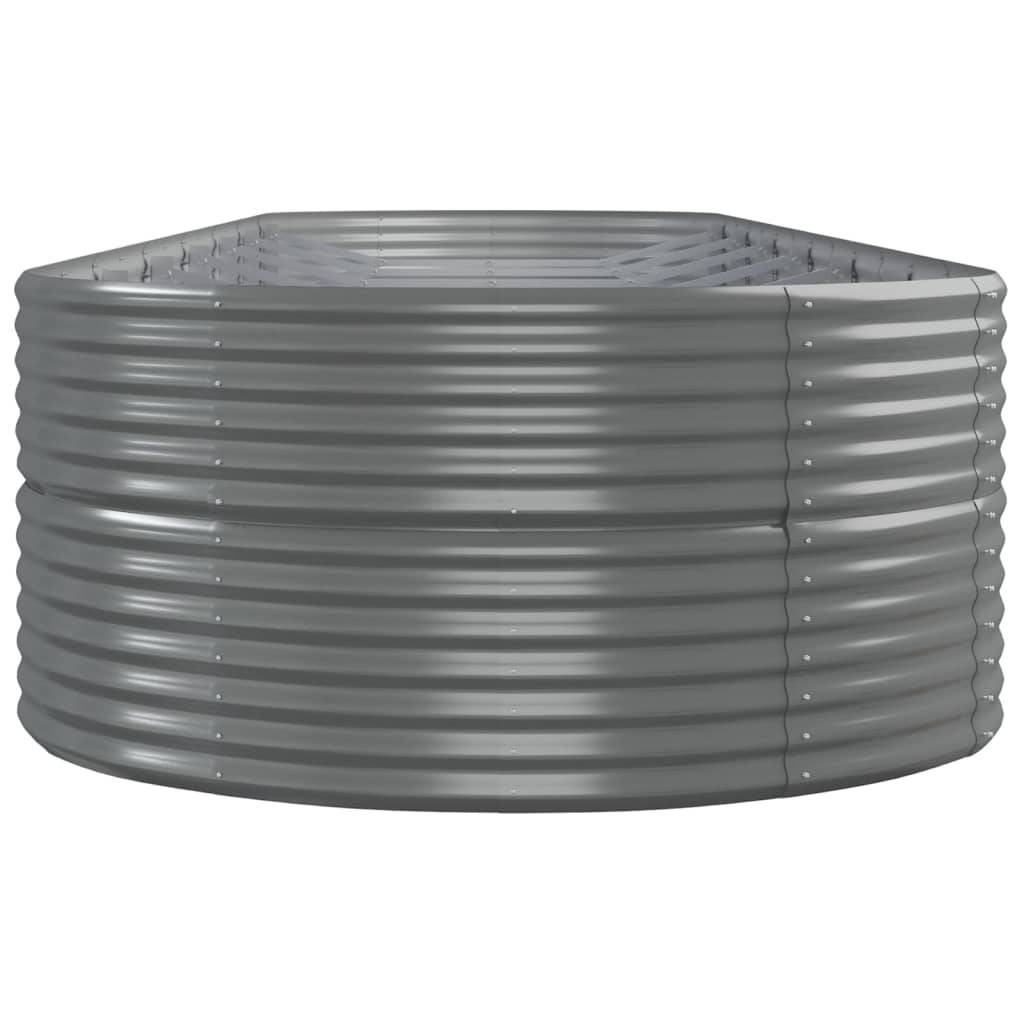 vidaXL Hochbeet Pulverbeschichteter Stahl 584x140x68 cm Grau