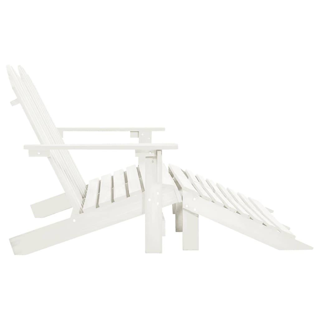 vidaXL Adirondack-Gartenbank 2-Sitzer mit Fußteil Tannenholz Weiß