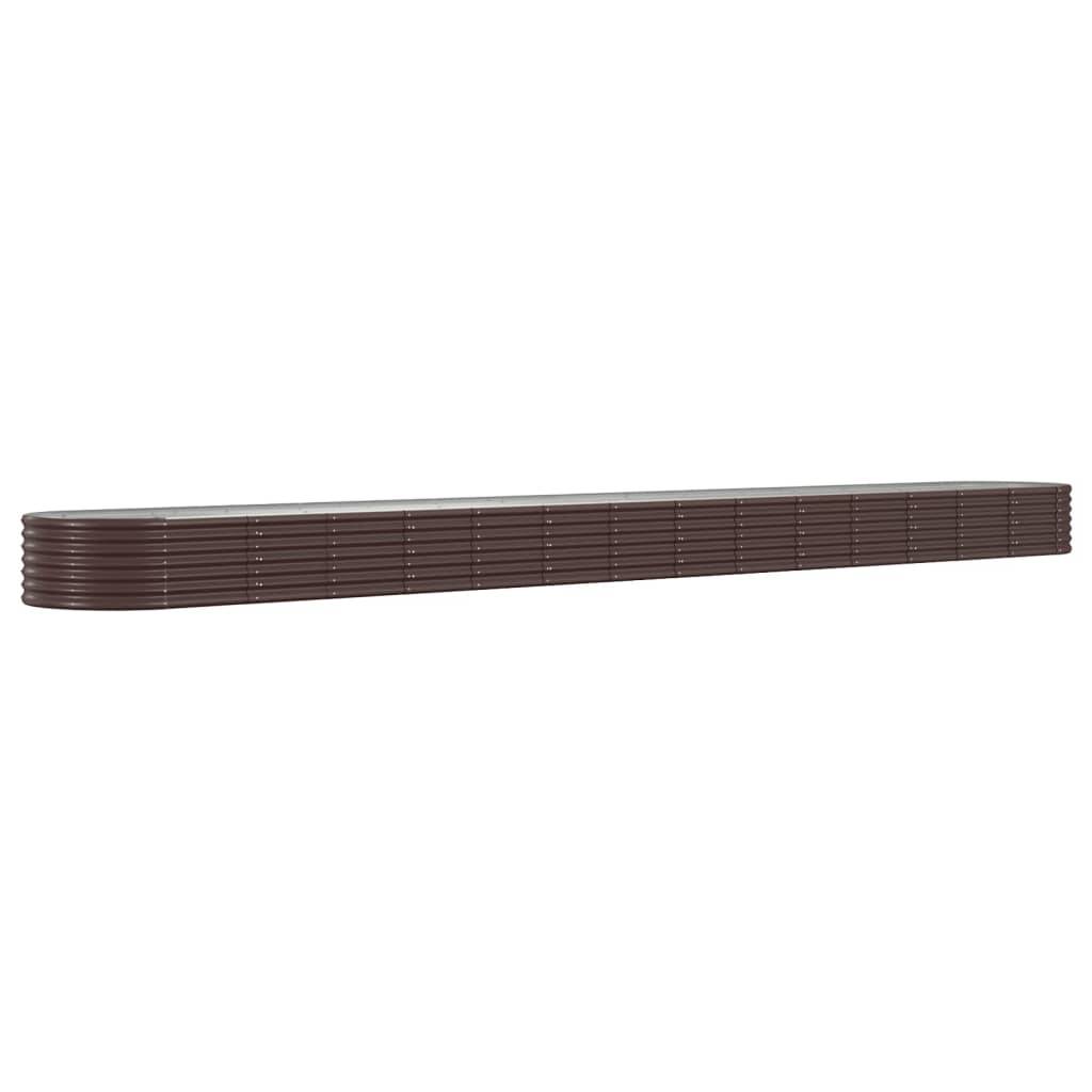 vidaXL Hochbeet Pulverbeschichteter Stahl 620x80x36 cm Braun