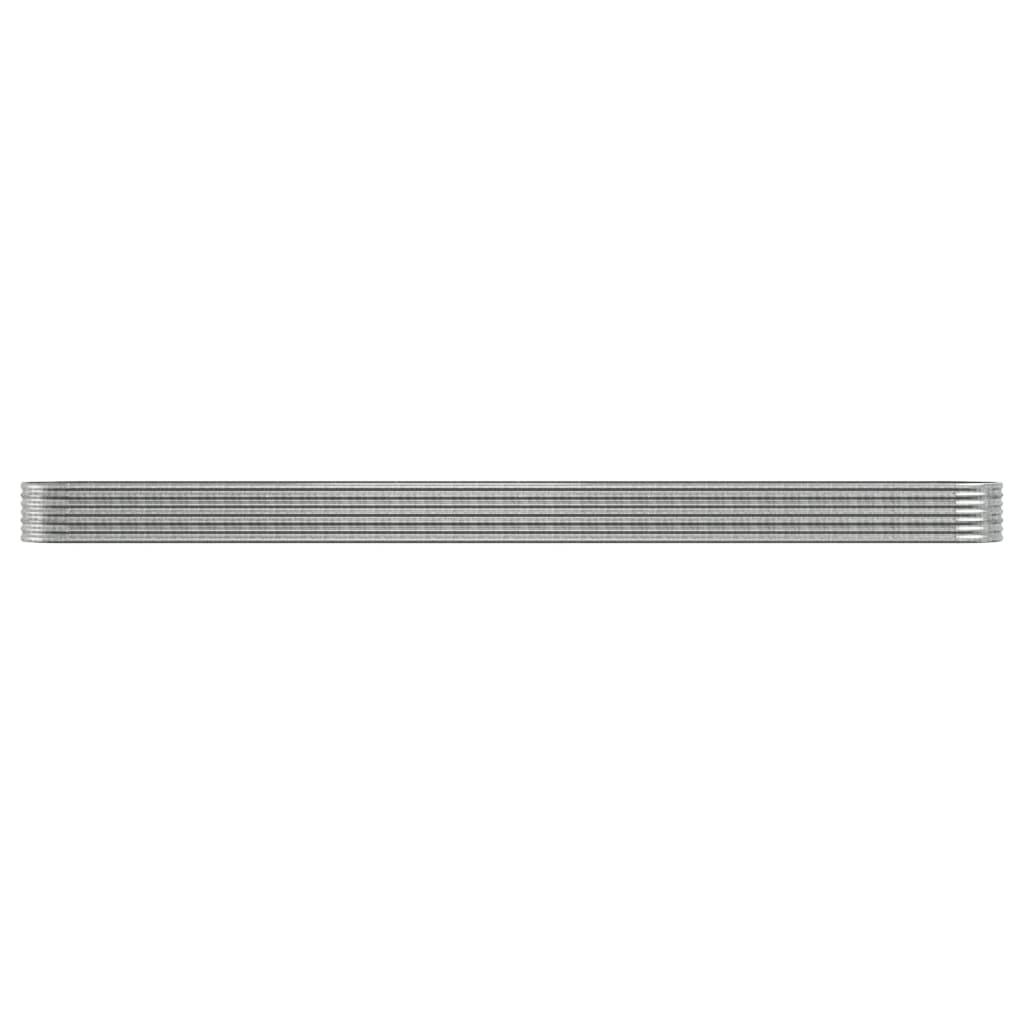 vidaXL Hochbeet Pulverbeschichteter Stahl 440x80x36 cm Silbern