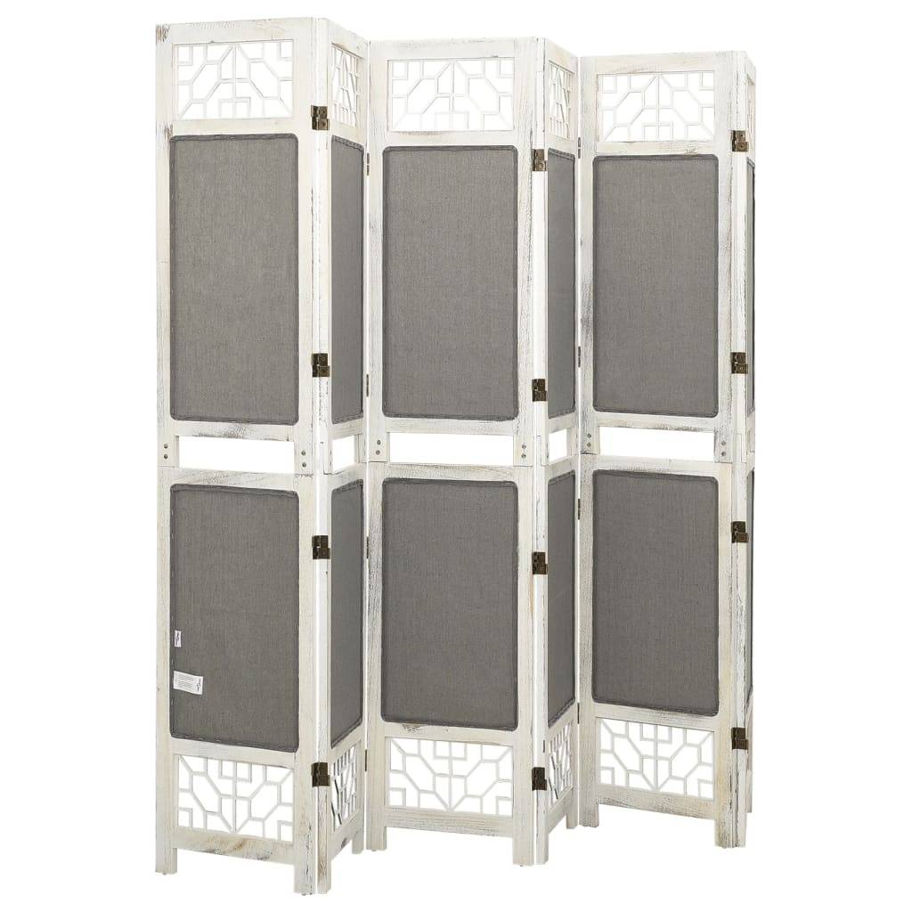 vidaXL 6-tlg. Raumteiler Grau 210x165 cm Stoff