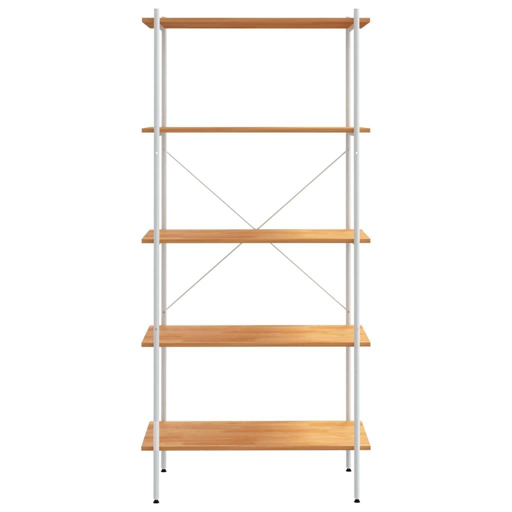 vidaXL Regal mit 5 Böden Weiß und Eiche-Optik 80x40x163 cm