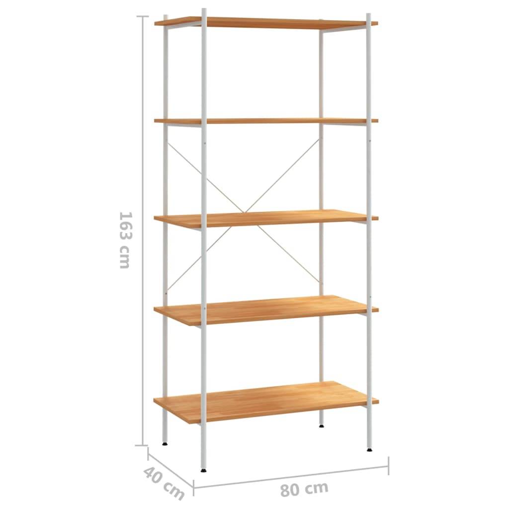 vidaXL Regal mit 5 Böden Weiß und Eiche-Optik 80x40x163 cm