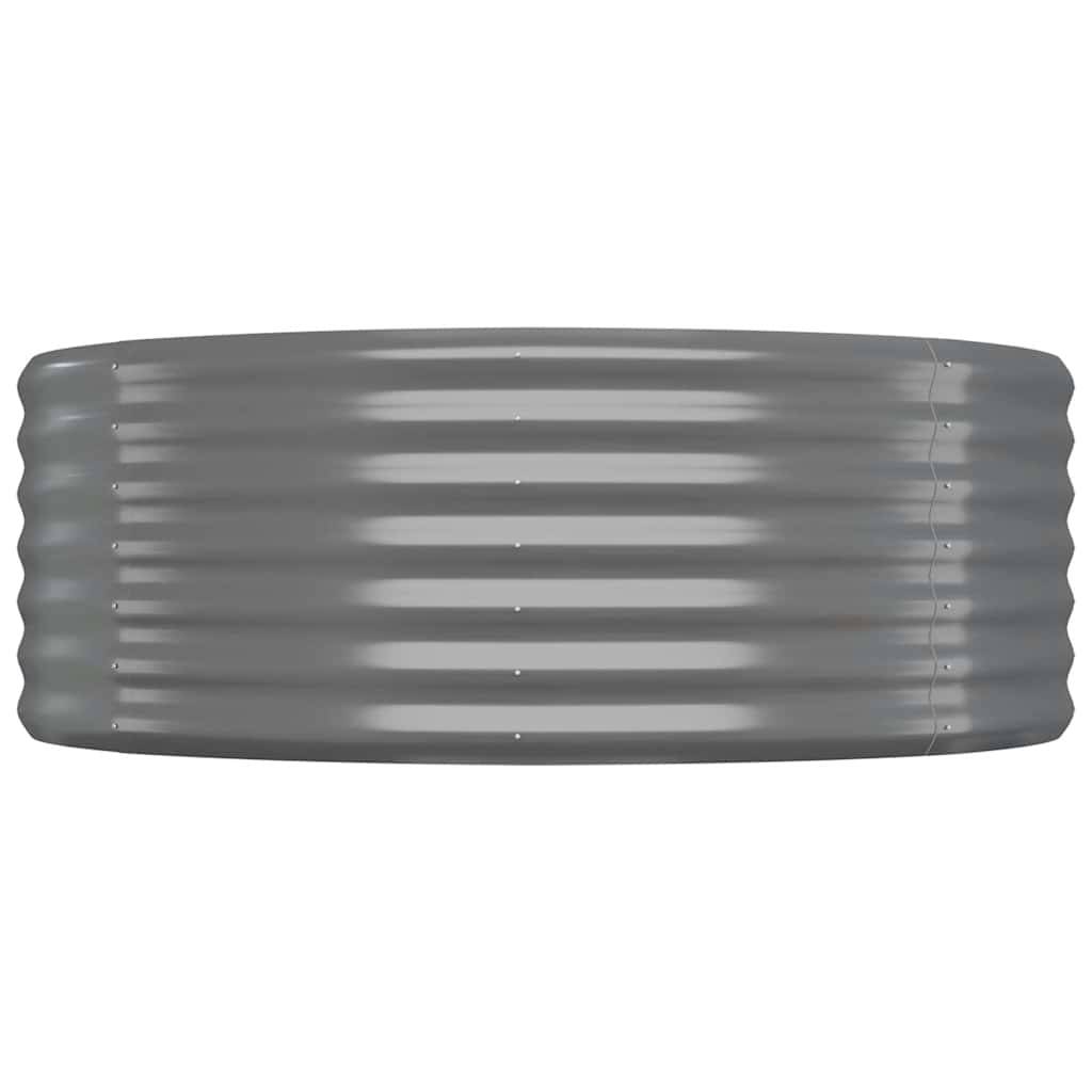 vidaXL Hochbeet Pulverbeschichteter Stahl 100x100x36 cm Grau