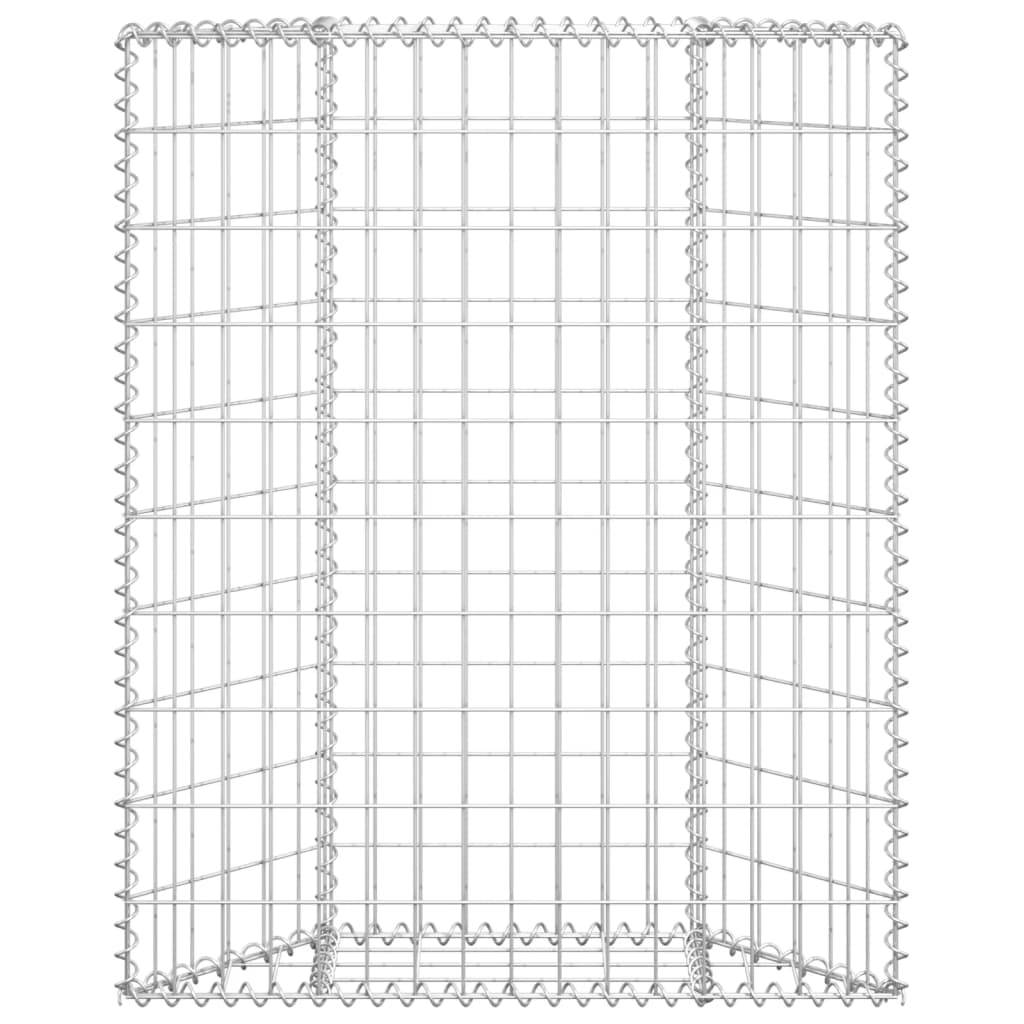 vidaXL Gabionen-Hochbeet Trapezform Verzinkter Stahl 80x20x100 cm