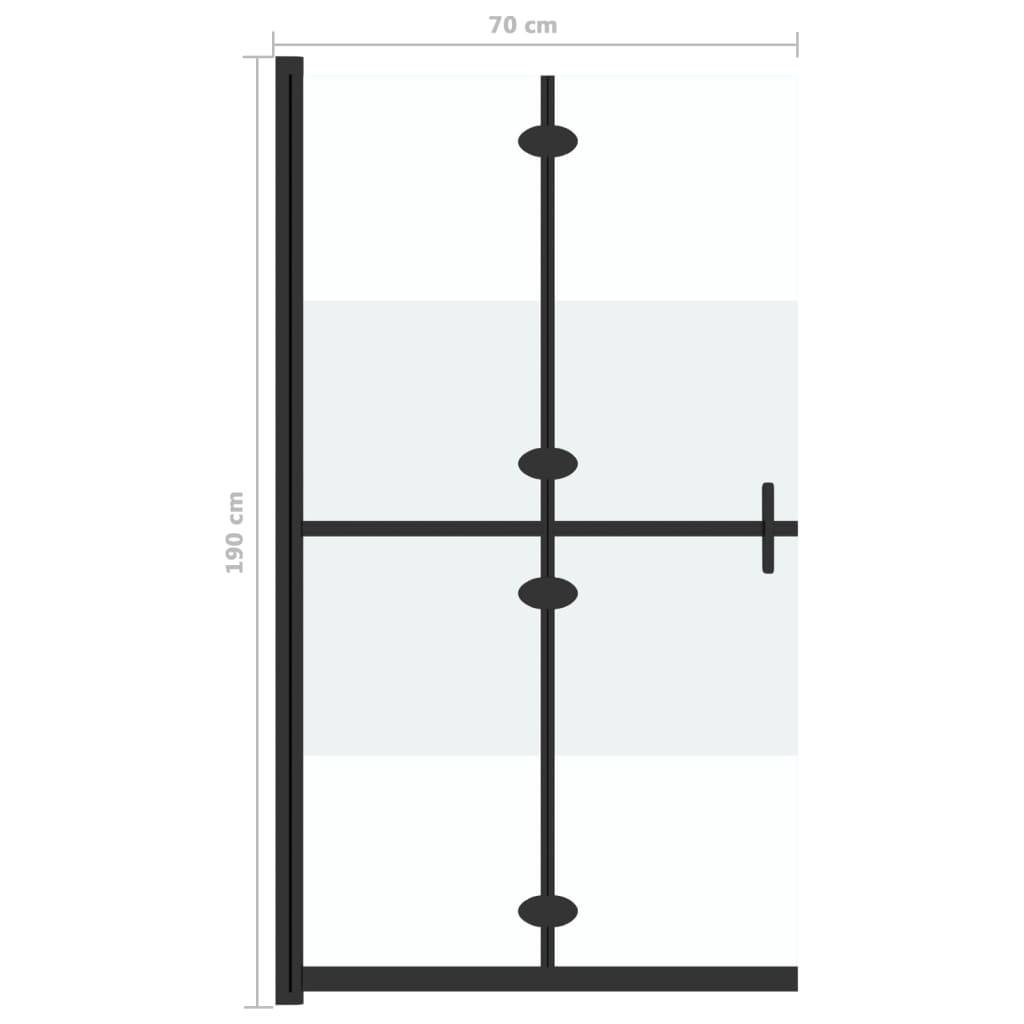vidaXL Faltbare begehbare Duschwand Halbmattiertes ESG-Glas 70x190 cm