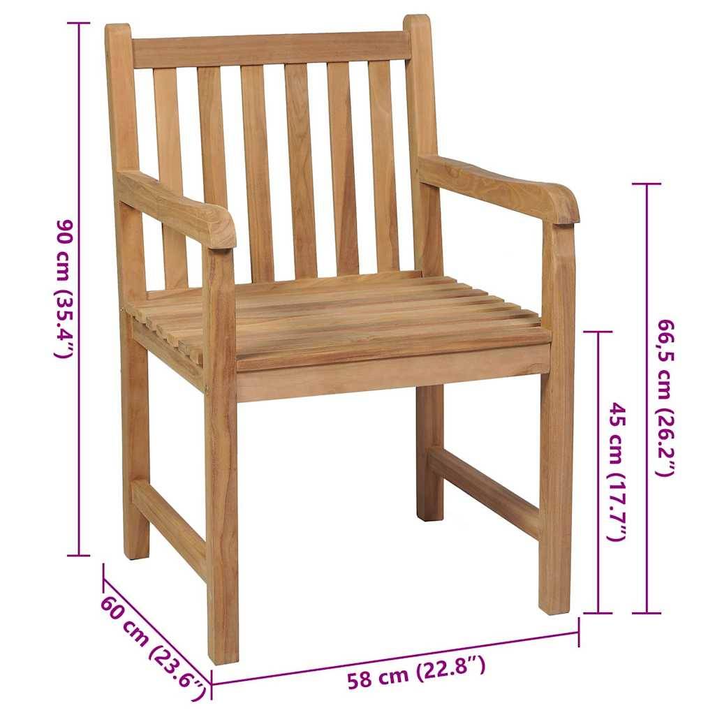 vidaXL Gartenstühle 8 Stk. mit Anthrazit Kissen Massivholz Teak