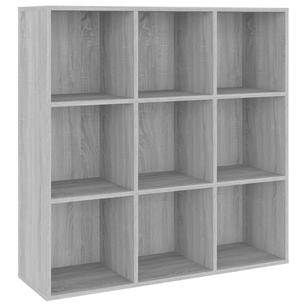 vidaXL Bücherschrank Grau Sonoma-Eiche 98x29x97,5 cm