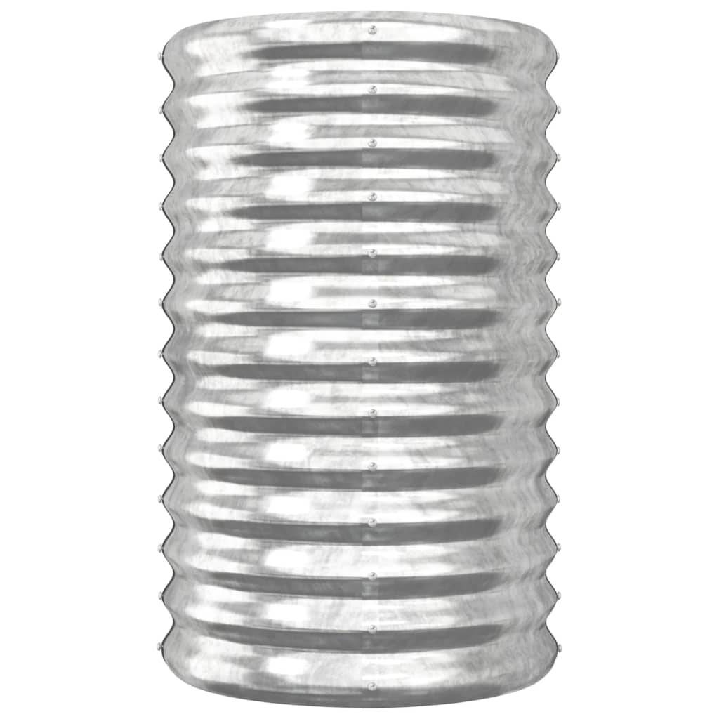 vidaXL Pflanzkübel Pulverbeschichteter Stahl 40x40x68 cm Silber