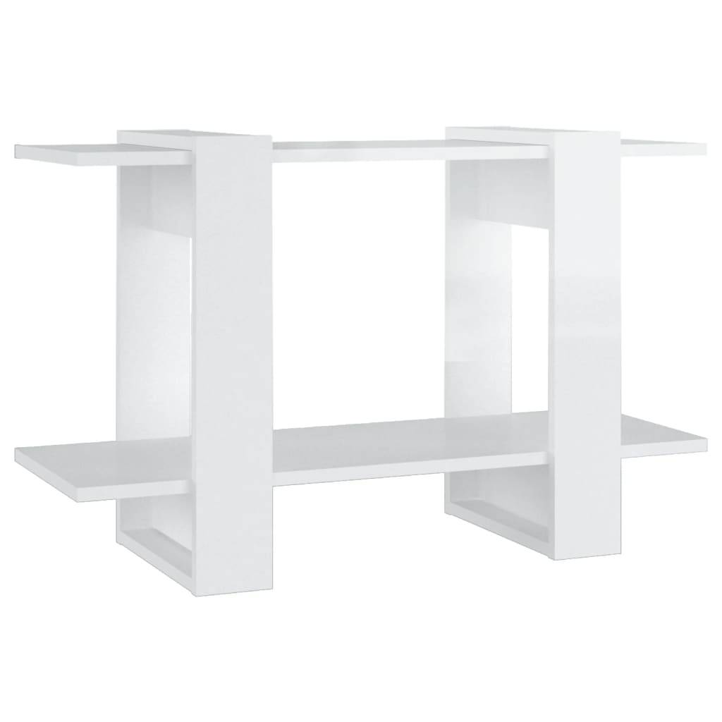 vidaXL Bücherregal/Raumteiler Hochglanz-Weiß 80x30x51 cm